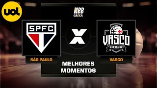 NBB CAIXA MELHORES MOMENTOS SÃƒO PAULO 70 X 75 R10 SCORE VASCO DA GAMMA [upl. by Rhona]