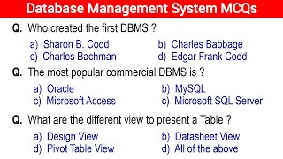 Top 100 Database Management System MCQs [upl. by Georgetta861]