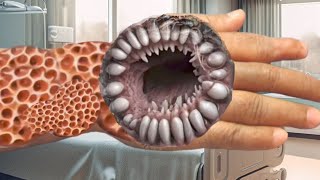 Hand insect and dog maggot cleaning asmr 2d animation and best sleep relaxing treatment for hand ❤️ [upl. by Sweet]