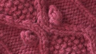 HOW TO KNIT A BOBBLE  Traditional Diamond Aran Cable With Bobbles [upl. by Fadas]