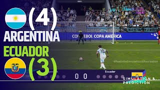 Penalty shootout ⚽ Argentina 43 Ecuador 🏆 AMERICA CUP 2024  Video game simulation [upl. by Corbett]