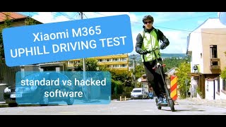 Xiaomi M365  UPHILL Drive Test Standard vs Hacked Software Custom firmware [upl. by Isidoro]