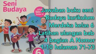 seni budaya kurikulum merdeka kelas 6 latihan ulangan Bab 4 bagian A Nomor 110 halaman 7173 [upl. by Gaudette]