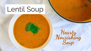 How to make Red Lentil Soup  Masoor Dal Soup  Lentil Soup With Vegetables [upl. by Adonis]