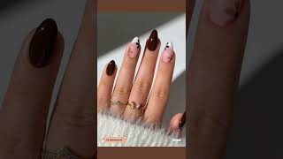 capcut nails inspogirl aesthetic shortsfeed brown brownnails fallseason fallnails [upl. by Nollad132]