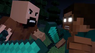 Notch vs Herobrine  Minecraft Fight Animation [upl. by Jarret]