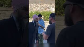 Jagmeet Singh Confronts Conservative Protester in Heated Clash protesters jagmeetsingh [upl. by Cherish]