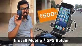 How To Install Mobile Phone Holder On Your Bike  GPS Holder  DIY  Rev Explorers [upl. by Anesusa]