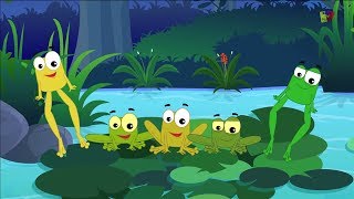 Cinco Pequeños Froggies  Canción de las rimas infantiles  Poemas para niños  Five Little Froggies [upl. by Anehsak646]