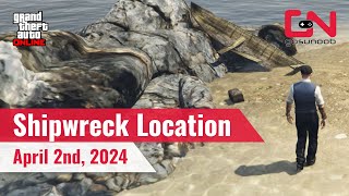 GTA Online Shipwreck Location Today April 2nd 2024 [upl. by Lenzi]