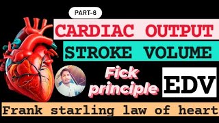 Cardiac output stroke volume human physiology edv frank starling law fick principle by mspatel [upl. by Cortie]