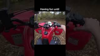 August 3 2084 atv trx 400cc stupid baddrivers fail [upl. by Devonne]