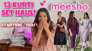 Huge MEESHO Kurti Haul💕 Starting at Rs180  Try On haul  Rupal Yadav meesho [upl. by Hagood355]