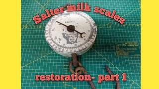 vintage Salter milk weighing scales restoration  part 1 [upl. by Tikna]