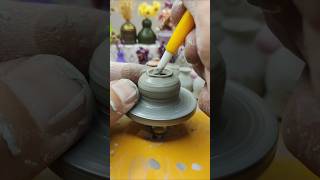 Mini Ceramic Vase Mini Pottery Wheel Minyatür Seramik Vazo diy clay art miniature handmade [upl. by Mixam]