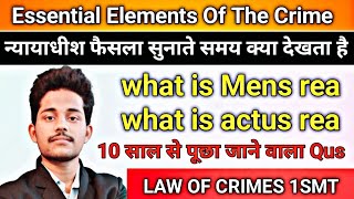 Essential elements of crime  Mens rea  actus rea [upl. by Isus]