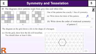 Symmetry and Tesselation GCSE Maths Foundation revision Exam paper practice amp help [upl. by Yeblehs713]