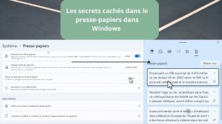 Découvrir les secrets cachés dans le pressepapiers sur Windows [upl. by Grimona925]