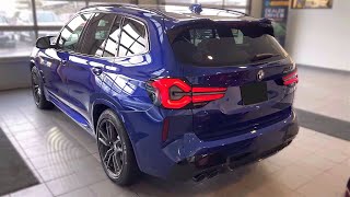 2023 BMW X3M Competition Marina Bay Blue Interior Exterior walkaround [upl. by Artinad]