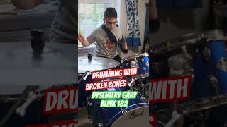 Dysentery Gary Blink 182 drum cover  11 years old drummer blink182 drumcover brokenbones [upl. by Arimak]