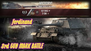 WoT  Ferdinand 3RD Gun Mark Battle [upl. by Yvi]