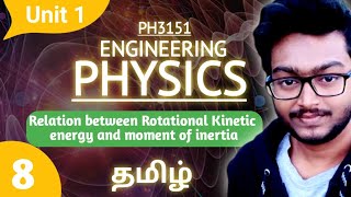 Relation between Rotational Kinetic Energy and Moment of Inertia in Tamil Engineering Physics PH3151 [upl. by Harobed]