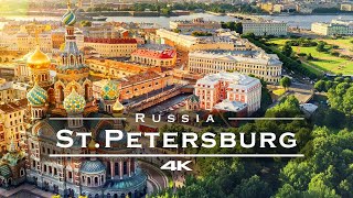 Saint Petersburg Russia 🇷🇺  by drone 4K [upl. by Mecke]