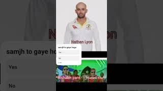 Rishabh pant love Nathan Lyon rishabhpant india australia testseries bgt shorts trending ict [upl. by Poole]