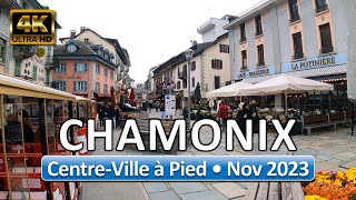 Chamonix France • City Center • November 4 2023 • Virtual Tour 4K [upl. by Niltiak]