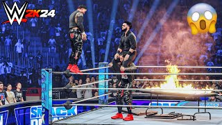 The Usos vs Tama Tonga and Tanga Loa Tag Team Championship Match  WWE 2K24 Gameplay [upl. by Radnaxela736]