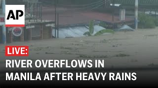 LIVE River overflows as Typhoon Gaemi worsens rains in Manila Philippines [upl. by Bopp]