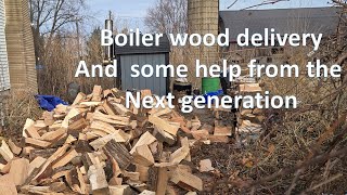 Boiler wood delivered and some help from the next generation [upl. by Purdy]