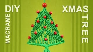 How to Christmas Tree  Macrame Xmas Ornament  Decoration [upl. by Aneleairam]