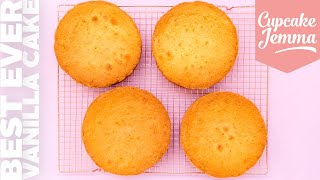 Best Ever Vanilla Sponge Cake Recipe  New amp Improved  Cupcake Jemma [upl. by Lifton217]