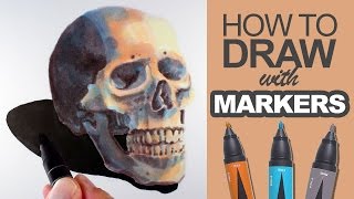 How to Draw with Markers  Skull Demo [upl. by Iorgo302]