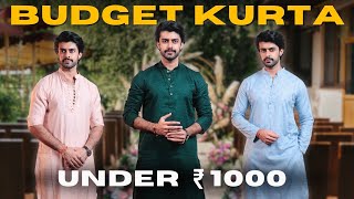 7 BUDGET KURTAS FOR MEN UNDER 1000  TRADITIONAL OUTFITS HAUL 2024 [upl. by Moreville]