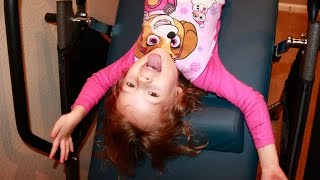 FAMILY VLOG Kids Upside Down Roller Coaster Inversion Table amp Baby Climbs Step 2 Slide [upl. by Euqinor]