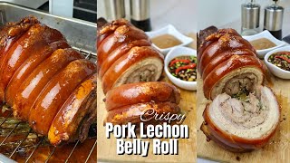 Crispy Pork Lechon Belly Roll  Oven Roasted Pork Belly [upl. by Anaiek92]