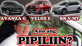 Toyota Avanza G vs Toyota Veloz E vs Honda BRV  Sibs On The Goals avanza veloz hondabrv [upl. by Navada]