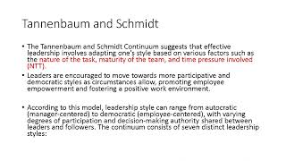 Tannenbaum and Schmidt LEADERSHIP TSCPDA [upl. by Nnalyrehs]