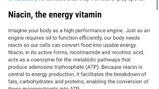 Niacin the energy vitamin health is wealth [upl. by Wallache225]