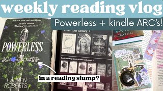 READING VLOG KINDLE ARCs POWERLESS READ WITH ME readingvlog reading bookvlog readwithme [upl. by Ashli547]