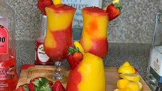 MANGO STRAWBERRY COCKTAIL FROZEN DRINKALCOHOL N VIRGIN VERSIONHOW TO MAKEEASY KID FRIENDLY [upl. by Tavey309]