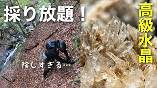 人を寄せ付けない山奥には希少な水晶がたくさんあった！【鉱石採取】 [upl. by Ettelloc]