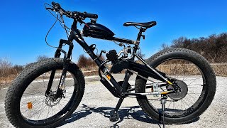 MOTOR TERMIC 80cc PE FAT BIKE TEST DE VITEZA [upl. by Ivar971]