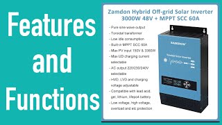 Features and Functions of 3KW ZAMDON 48Volts Toroidal amp Pure Sine Wave Inverter [upl. by Aidnic]