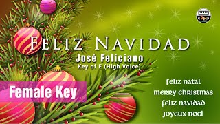 Feliz Navidad  Karaoke  Female Key E [upl. by Akimit]