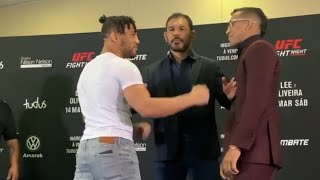 Kevin Lee vs Charles Oliveira  Face 2 Face At Kick Off Press Conference [upl. by Goldner]