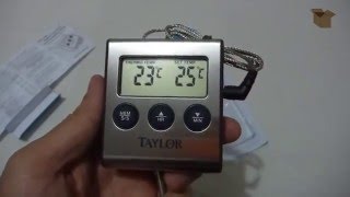 Unboxing Taylor Digital Cooking Thermometer with Probe and Timer [upl. by Nahguav]