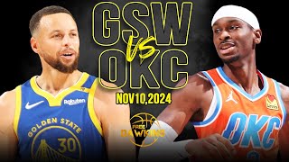 Golden State Warriors vs OKC Thunder Full Game Highlights  Nov 10 2024  FreeDawkins [upl. by Casanova]